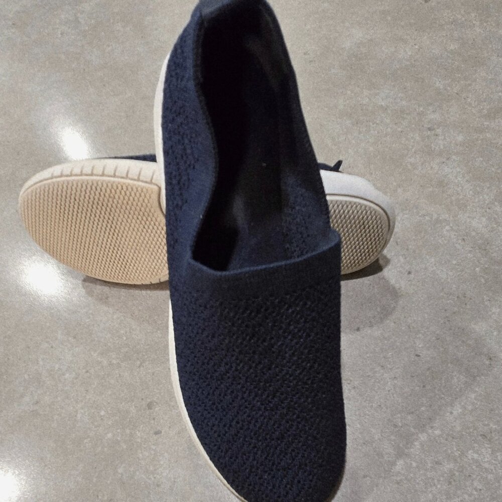 STYLE & CO. Masonn3 Women's Knit Low Top Slip-On Sneakers - Navy - Size 6M